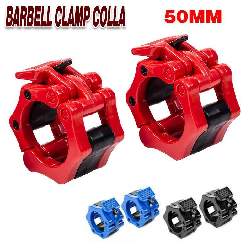 50mm Barbell Clamp Collar Clip Olympic Weightlifting Lift Spring Lock - Black V528-9360312070605