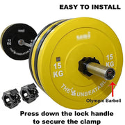 50mm Barbell Clamp Collar Clip Olympic Weightlifting Lift Spring Lock - Black V528-9360312070605