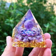 Amethyst Crystal Sphere Orgonite Pyramidamp Obsidians - Green Tree(50mmx50mm) V528-9360312073361