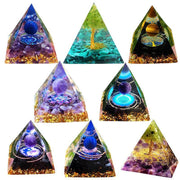 Amethyst Crystal Sphere Orgonite Pyramidamp Obsidians - Black Brown(60mmx60mm) V528-9360312073385