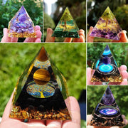 Amethyst Crystal Sphere Orgonite Pyramidamp Obsidians - Black Brown(60mmx60mm) V528-9360312073385