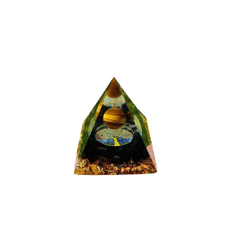Amethyst Crystal Sphere Orgonite Pyramidamp Obsidians - Black Brown(60mmx60mm) V528-9360312073385