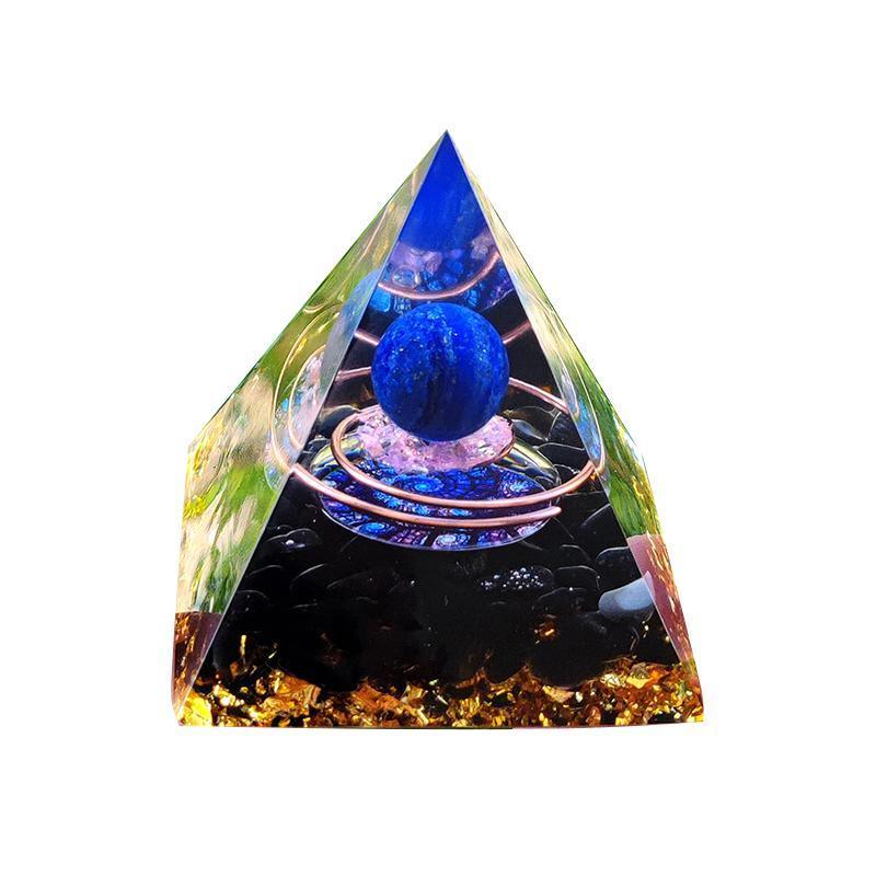 Amethyst Crystal Sphere Orgonite Pyramidamp Obsidians - Black Brown(60mmx60mm) V528-9360312073385