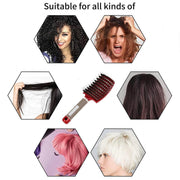 Detangle Nylon Boar Bristle Brush Hairbrush Smooth Hair Head Scalp Massage Comb - Black *1 Unit V528-9360312073699