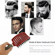 Detangle Nylon Boar Bristle Brush Hairbrush Smooth Hair Head Scalp Massage Comb - Black *1 Unit V528-9360312073699