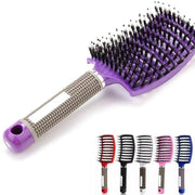Detangle Nylon Boar Bristle Brush Hairbrush Smooth Hair Head Scalp Massage Comb - White *1 Unit V528-9360312073712