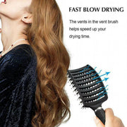 Detangle Nylon Boar Bristle Brush Hairbrush Smooth Hair Head Scalp Massage Comb - White *1 Unit V528-9360312073712