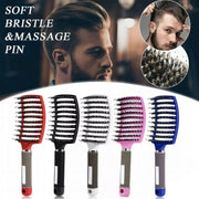 Detangle Nylon Boar Bristle Brush Hairbrush Smooth Hair Head Scalp Massage Comb - White *1 Unit V528-9360312073712