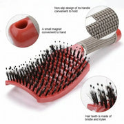 Detangle Nylon Boar Bristle Brush Hairbrush Smooth Hair Head Scalp Massage Comb - White *1 Unit V528-9360312073712