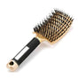 Detangle Nylon Boar Bristle Brush Hairbrush Smooth Hair Head Scalp Massage Comb - Gold *1 Unit V528-9360312073750