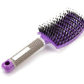Detangle Nylon Boar Bristle Brush Hairbrush Smooth Hair Head Scalp Massage Comb - Purple *1 Unit V528-9360312073798