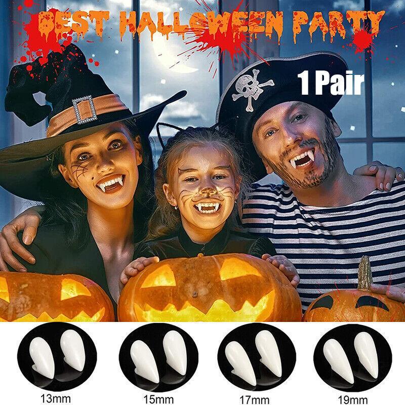 Cosplay Vampire Fangs Fake Teeth for Halloween Costume Party Dress Up 2PCS Prop Set - 15mm-1Piar V528-9360312076485