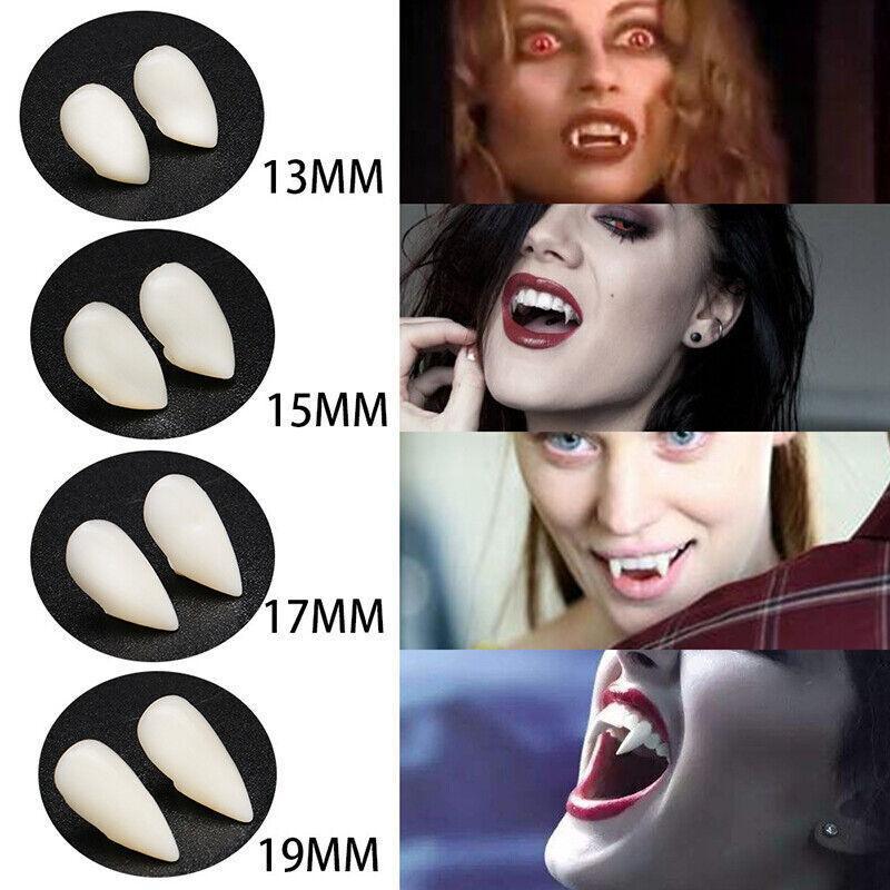 Cosplay Vampire Fangs Fake Teeth for Halloween Costume Party Dress Up 2PCS Prop Set - 15mm-1Piar V528-9360312076485