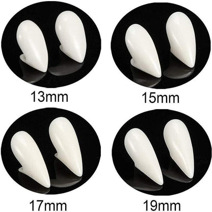 Cosplay Vampire Fangs Fake Teeth for Halloween Costume Party Dress Up 2PCS Prop Set - 19mm-1Piar V528-9360312076508