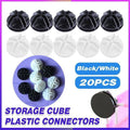 20PCS Wire Storage Cube Plastic Connectors Mesh Snap Plastic Push Grid - White V528-9360312079448
