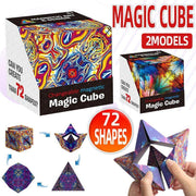 Variety Changeable Magnetic Magic Cube 3D Hand Flip Puzzle Anti Stress Toys Gift - Flame Pattern V528-9360312080017