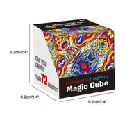 Variety Changeable Magnetic Magic Cube 3D Hand Flip Puzzle Anti Stress Toys Gift - Colourful Pattern V528-9360312080024