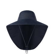 1x Neck Flap Cap Unisex Outdoor Sport Fishing Hat Sun Protection Wide Brim Cover - Navy V528-9360312080383