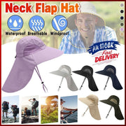 1x Neck Flap Cap Unisex Outdoor Sport Fishing Hat Sun Protection Wide Brim Cover - Navy V528-9360312080383