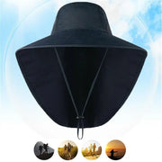 1x Neck Flap Cap Unisex Outdoor Sport Fishing Hat Sun Protection Wide Brim Cover - Navy V528-9360312080383