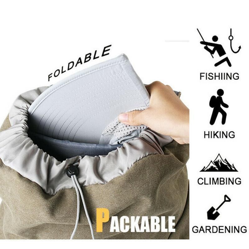 1x Neck Flap Cap Unisex Outdoor Sport Fishing Hat Sun Protection Wide Brim Cover - Navy V528-9360312080383