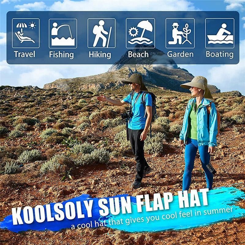 1x Neck Flap Cap Unisex Outdoor Sport Fishing Hat Sun Protection Wide Brim Cover - Purple V528-9360312080406
