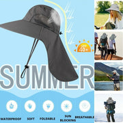 1x Neck Flap Cap Unisex Outdoor Sport Fishing Hat Sun Protection Wide Brim Cover - Khaki V528-9360312080413