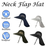 1x Neck Flap Cap Unisex Outdoor Sport Fishing Hat Sun Protection Wide Brim Cover - Khaki V528-9360312080413