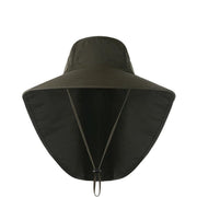 1x Neck Flap Cap Unisex Outdoor Sport Fishing Hat Sun Protection Wide Brim Cover - Khaki V528-9360312080413