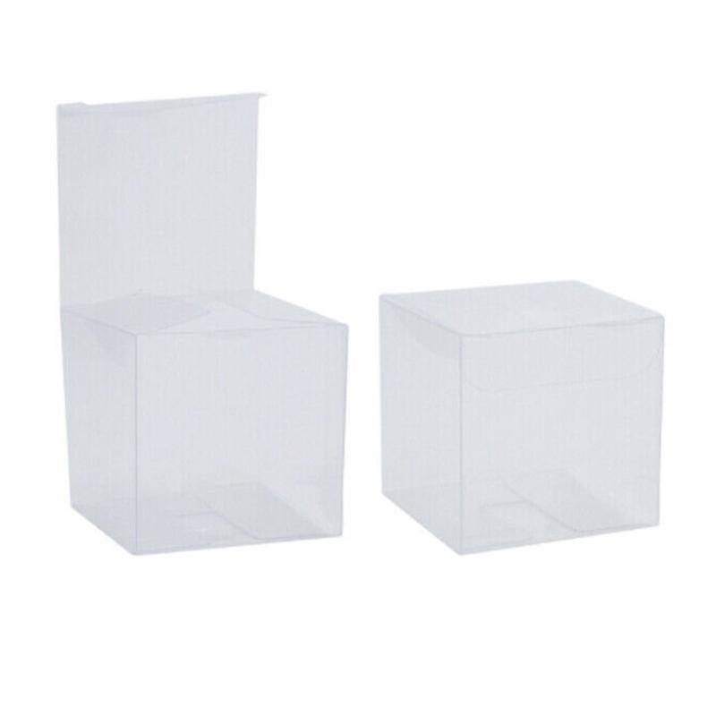 50 PVC Clear Transparent Macaron Square Cube Boxes For Wedding Favour Gift Candy - 50*50*50MM V528-9360312081649