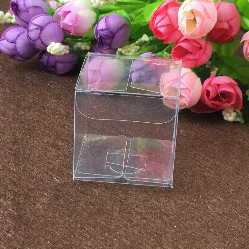 50 PVC Clear Transparent Macaron Square Cube Boxes For Wedding Favour Gift Candy - 50*50*50MM V528-9360312081649