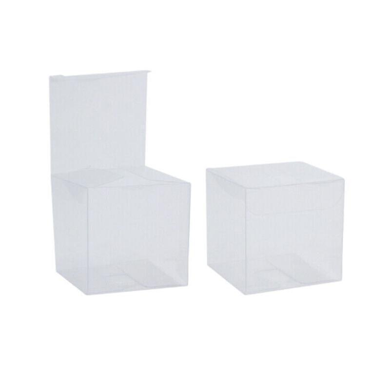50 PVC Clear Transparent Macaron Square Cube Boxes For Wedding Favour Gift Candy - 50*50*50MM V528-9360312081649