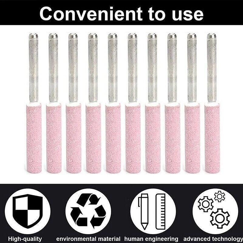10 Pack Chain Tool Sharpener Grinding Stones for Rotary Bit Kits 4/4.8/5.5mm - 3MM X 5.5MM