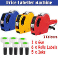 Tag Gun Labeller Kit With 6 Rolls Labels And 5 Inks Roller - Yellow V528-9360312082684