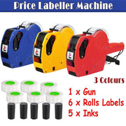 Tag Gun Labeller Kit With 6 Rolls Labels And 5 Inks Roller - Yellow V528-9360312082684