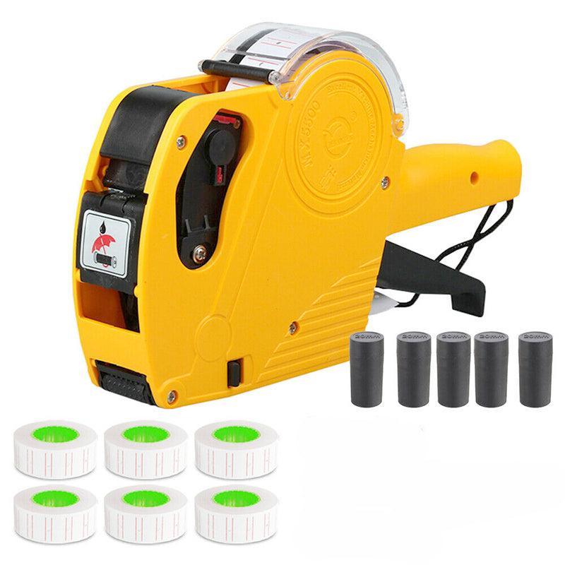 Tag Gun Labeller Kit With 6 Rolls Labels And 5 Inks Roller - Yellow V528-9360312082684