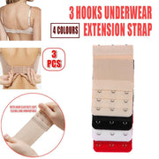 3 Hooks Underwear Extension Bra Buckle Bra Extender Hook Brassiere Strap - White V528-9360312084275