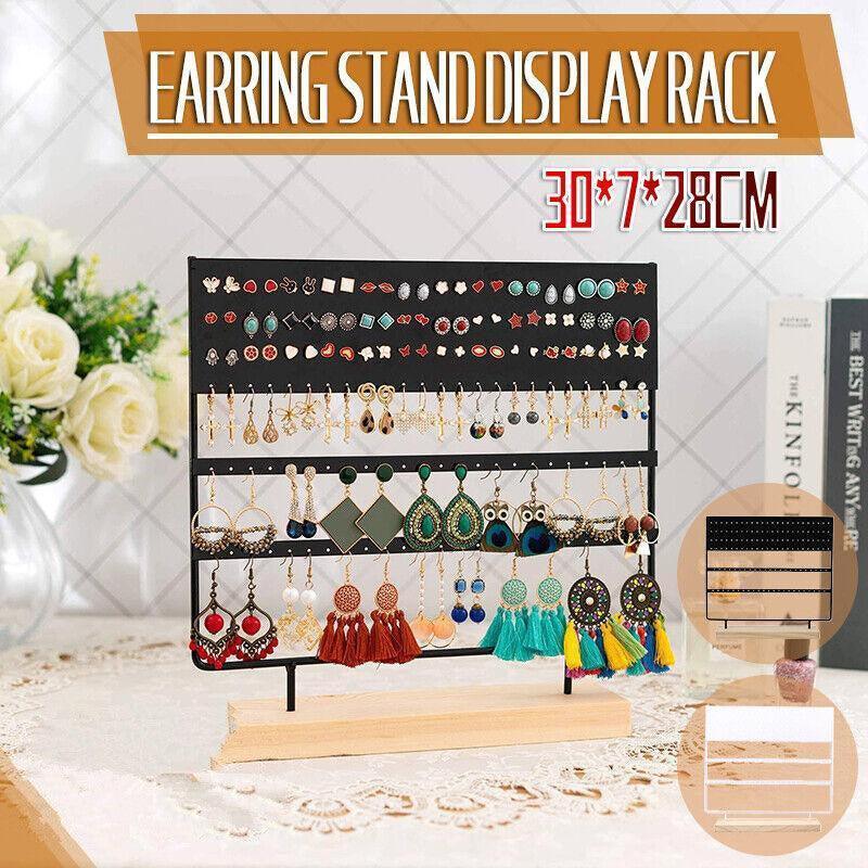 Earring Stand Display Rack 3-Tier Ear Stud Holder Jewelry Organizer 144 Holes - White V528-9360312084459