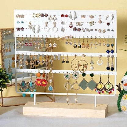 Earring Stand Display Rack 3-Tier Ear Stud Holder Jewelry Organizer 144 Holes - White V528-9360312084459