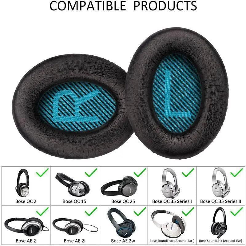 Replacement Ear Pads Cushions For Bose Quietcomfort 35 Qc35 Ii Qc25 Qc15 Ae2 - Black-Blue V528-9360312085760