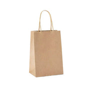 50X Kraft Paper Bags Gift Shopping Carry Craft Brown Bag With Handles - S-15cmx21cmx8cm V528-9360312087832
