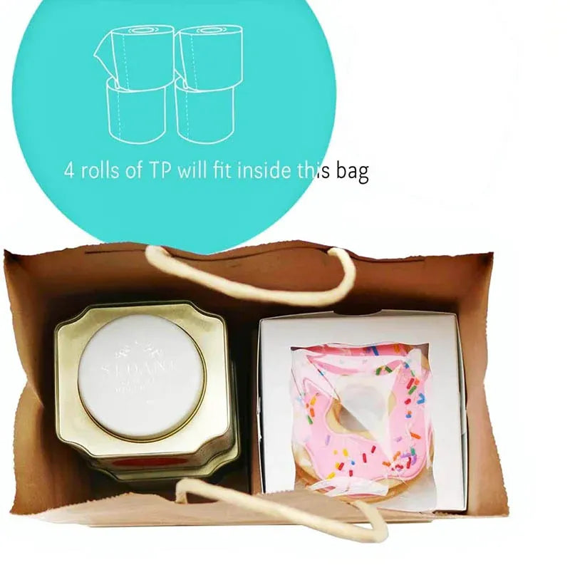 50X Kraft Paper Bags Gift Shopping Carry Craft Brown Bag With Handles - S-15cmx21cmx8cm V528-9360312087832