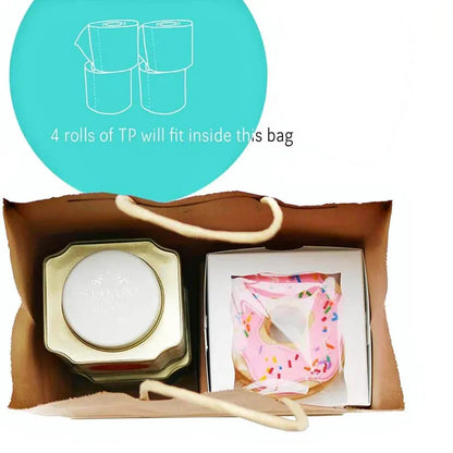 50X Kraft Paper Bags Gift Shopping Carry Craft Brown Bag With Handles - S-15cmx21cmx8cm V528-9360312087832