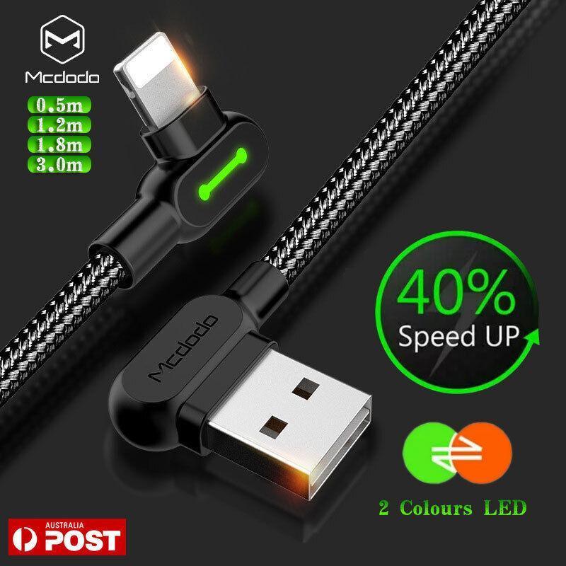 Mcdodo Fast Usb Cable Heavy Duty Charging Syn Charger Iphone 90 Degree Angle - 1.8m