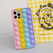 Rainbow Pop Fidget Toys Push It Bubble Phone Case For iPhone 7 8 Plus X XR 11 12 Pro Max - iPhone 11