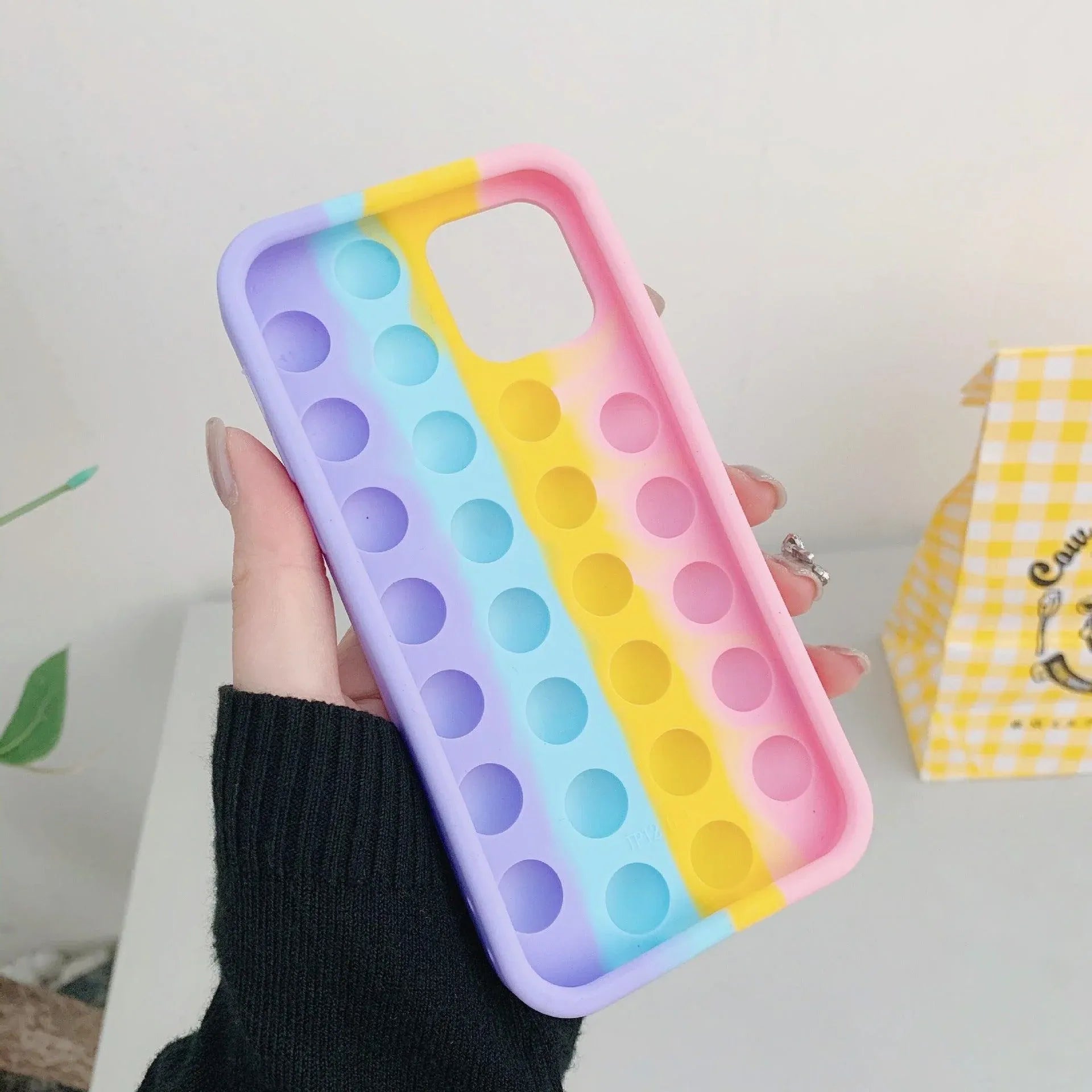 Rainbow Pop Fidget Toys Push It Bubble Phone Case For iPhone 7 8 Plus X XR 11 12 Pro Max - iPhone 11
