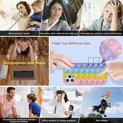 Rainbow Pop Fidget Toys Push It Bubble Phone Case For iPhone 7 8 Plus X XR 11 12 Pro Max - iPhone 11ProMAX V528-9360312108674