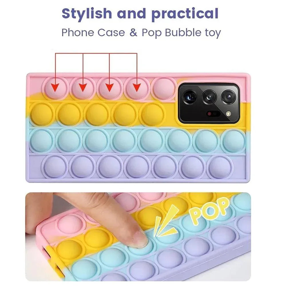 Rainbow Pop Fidget Toys Push It Bubble Phone Case For iPhone 7 8 Plus X XR 11 12 Pro Max - iPhone 12