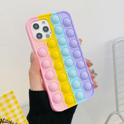 Rainbow Pop Fidget Toys Push It Bubble Phone Case For iPhone 7 8 Plus X XR 11 12 Pro Max - iPhone 12