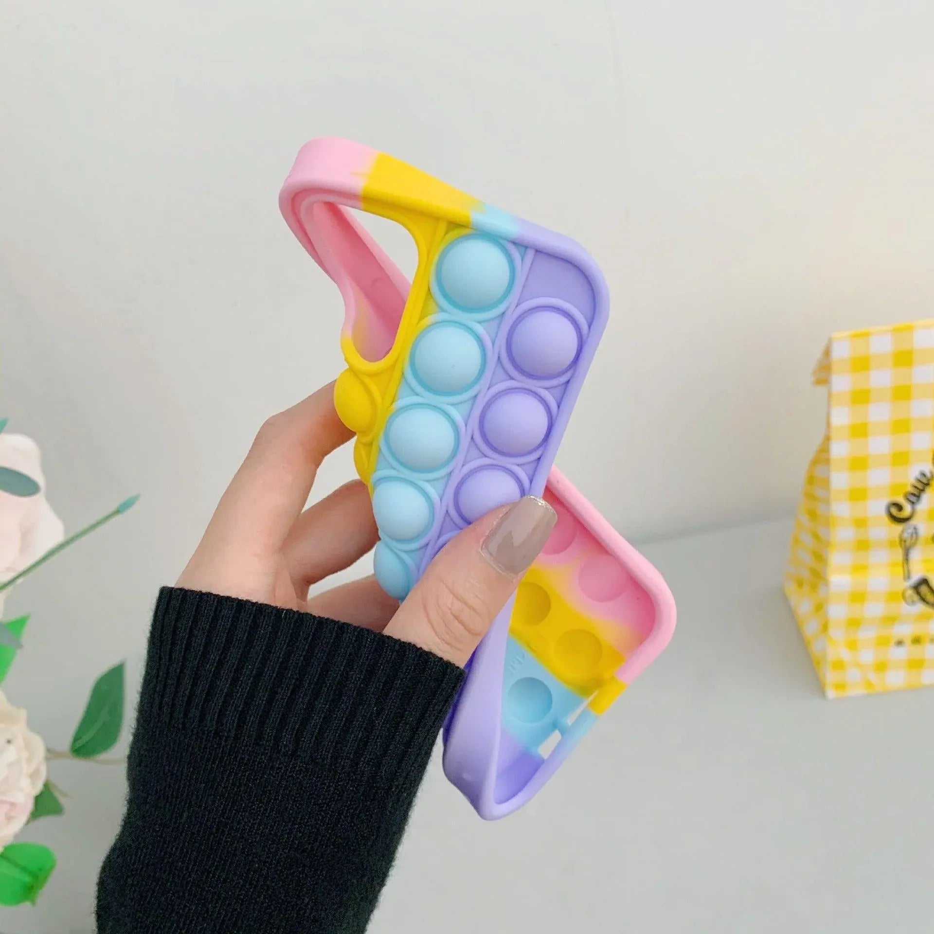 Rainbow Pop Fidget Toys Push It Bubble Phone Case For iPhone 7 8 Plus X XR 11 12 Pro Max - iPhone 12